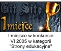 I miejsce w konkursie VI 2005 w kategorii Strony edukacyjne