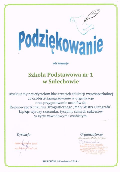 Podziękowania